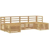 vidaXL Ensemble de salon de jardin 6 pièces, blanc, en bois d'acacia massif