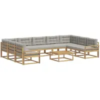 vidaXL Ensemble de salon de jardin, 10 pièces, blanc et gris clair
