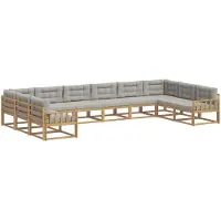 vidaXL Ensemble de salon de jardin, 10 pièces, blanc et gris clair