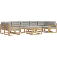vidaXL Ensemble de salon de jardin 6 pièces, blanc et gris clair