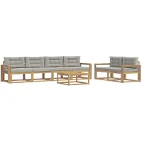 vidaXL Ensemble de salon de jardin 6 pièces, blanc et gris clair