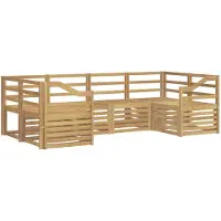vidaXL Ensemble de salon de jardin 6 pièces, blanc, en bois d'acacia massif