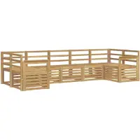vidaXL Ensemble de salon de jardin 7 pièces, blanc, en bois d'acacia massif