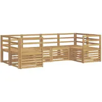 vidaXL Ensemble de salon de jardin 6 pièces, blanc, en bois d'acacia massif