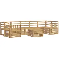 vidaXL Ensemble de salon de jardin 8 pièces, bois d'acacia massif, blanc