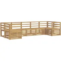 vidaXL Ensemble de salon de jardin 7 pièces, blanc, en bois d'acacia massif