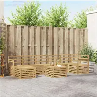 vidaXL Ensemble de salon de jardin 8 pièces, bois d'acacia massif, blanc