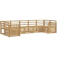 vidaXL Ensemble de salon de jardin 7 pièces, blanc, en bois d'acacia massif