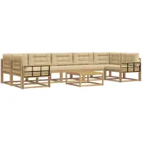 vidaXL Ensemble de salon de jardin 6 pièces, blanc et beige