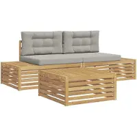 vidaXL : Ensemble de 4 fauteuils d'extérieur en polyester, couleur blanche