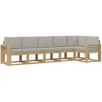 vidaXL Ensemble de salon de jardin 6 pièces, blanc et gris clair