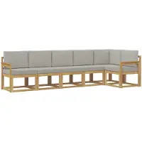 vidaXL Ensemble de salon de jardin 6 pièces, blanc et gris clair