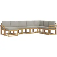 vidaXL Ensemble de salon de jardin 8 pièces, blanc et gris clair