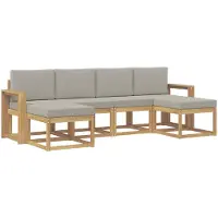 vidaXL Ensemble de salon de jardin 6 pièces, blanc et gris clair