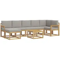 vidaXL Ensemble de salon de jardin 8 pièces, blanc et gris clair