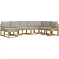 vidaXL Ensemble de salon de jardin 8 pièces, blanc et gris clair