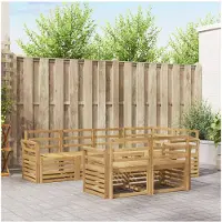 vidaXL Ensemble de salon de jardin 7 pièces, blanc, en bois d'acacia massif
