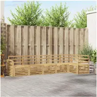 vidaXL Ensemble de salon de jardin 6 pièces, blanc, en bois d'acacia massif