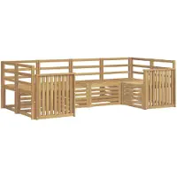 vidaXL Ensemble de salon de jardin 6 pièces, blanc, en bois d'acacia massif