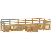 vidaXL Ensemble de salon de jardin 7 pièces, blanc, en bois d'acacia massif