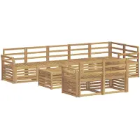 vidaXL Ensemble de salon de jardin 9 pièces, blanc, en bois d'acacia massif