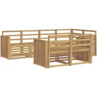 vidaXL Ensemble de salon de jardin 7 pièces, blanc, en bois d'acacia massif