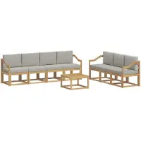 vidaXL Ensemble de canapés d'extérieur , 8 pièces, blanc et gris clair, en polyester