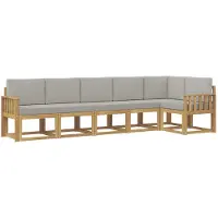 vidaXL Ensemble de salon de jardin 6 pièces, blanc et gris clair