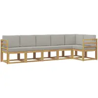 vidaXL Ensemble de salon de jardin 6 pièces, blanc et gris clair