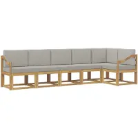 vidaXL Ensemble de salon de jardin 6 pièces, blanc et gris clair