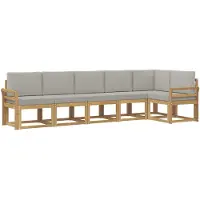 vidaXL Ensemble de salon de jardin 6 pièces, blanc et gris clair