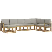 vidaXL Ensemble de salon de jardin 8 pièces, blanc et gris clair