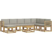 vidaXL Ensemble de salon de jardin 9 pièces, blanc et gris clair