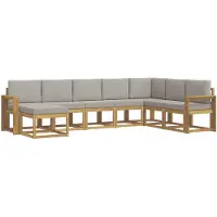 vidaXL Ensemble de salon de jardin 8 pièces, blanc et gris clair