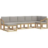 vidaXL Ensemble de salon de jardin 7 pièces, blanc et gris clair