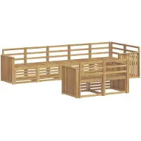 vidaXL Ensemble de salon de jardin 8 pièces, bois d'acacia massif, blanc