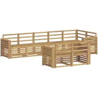 vidaXL Ensemble de salon de jardin 8 pièces, bois d'acacia massif, blanc