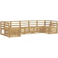 vidaXL Ensemble de salon de jardin 7 pièces, blanc, en bois d'acacia massif