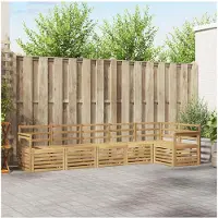 vidaXL Ensemble de salon de jardin 6 pièces, blanc, en bois d'acacia massif