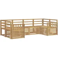 vidaXL Ensemble de salon de jardin 6 pièces, blanc, en bois d'acacia massif