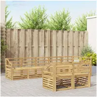 vidaXL Ensemble de salon de jardin 8 pièces, bois d'acacia massif, blanc