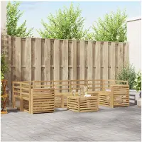 vidaXL Ensemble de salon de jardin 8 pièces, bois d'acacia massif, blanc