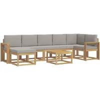 vidaXL Ensemble de salon de jardin 8 pièces, blanc et gris clair