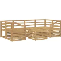 vidaXL Ensemble de salon de jardin 7 pièces, blanc, en bois d'acacia massif