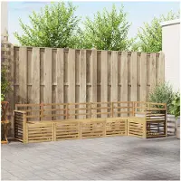 vidaXL Ensemble de salon de jardin 6 pièces, blanc, en bois d'acacia massif