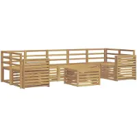 vidaXL Ensemble de salon de jardin 8 pièces, bois d'acacia massif, blanc