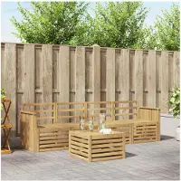 vidaXL Ensemble de salon de jardin 5 pièces, blanc, en bois d'acacia massif