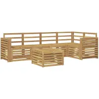 vidaXL Ensemble de salon de jardin 6 pièces, blanc, en bois d'acacia massif