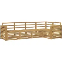vidaXL Ensemble de salon de jardin 5 pièces, blanc, en bois d'acacia massif