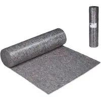 Relaxdays 2 rouleaux de bâche de protection, 1 m x 50 m chacun = 50 m², antidérapante, hydrofuge, 180 g/m², travaux de peinture, déménagement, gris
